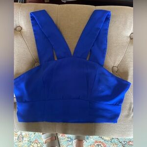 Blue crop tank top going out